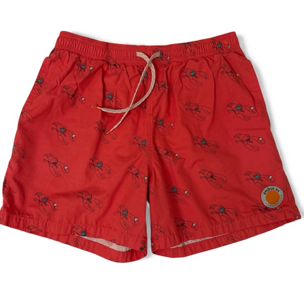Ambsn Lobster Swim Trunks Men’s Medium Swim Shorts Lobsters Drinking Martinis